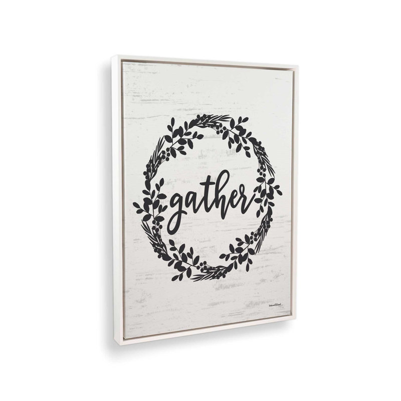 «Gather Wreath» par Art graphique, L 12 po x H 16 po, Toile avec cadre, Blanc