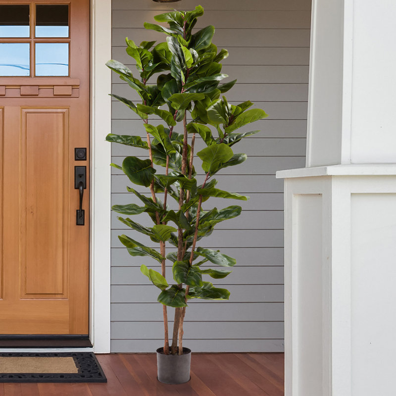 Artificial Fiddle Leaf Fig Tree - 6FT Fake Plant with Pot and Natural Feel Leaves for Home or Office Decor - Artificial Plants Indoor