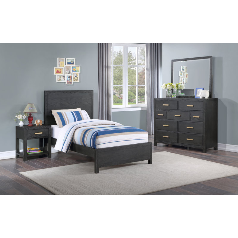 Contemporary Bed, Full / Double, White