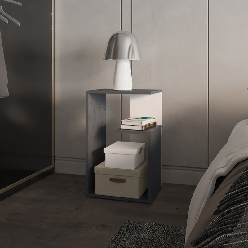 Table d'appoint Sallis, salon,, Onyx / blanc