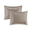 Ensemble d'édredon 7 pièces charmeuse en polyester taupe grand-119417013