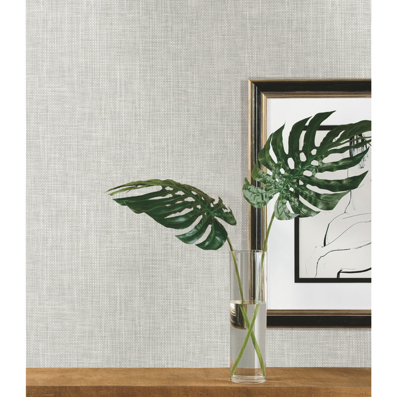 Reed Basket Peel & Stick Striped Wallpaper, White