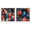 Anselme - Ensemble de 2 collages floraux carrés-101848910-101848907
