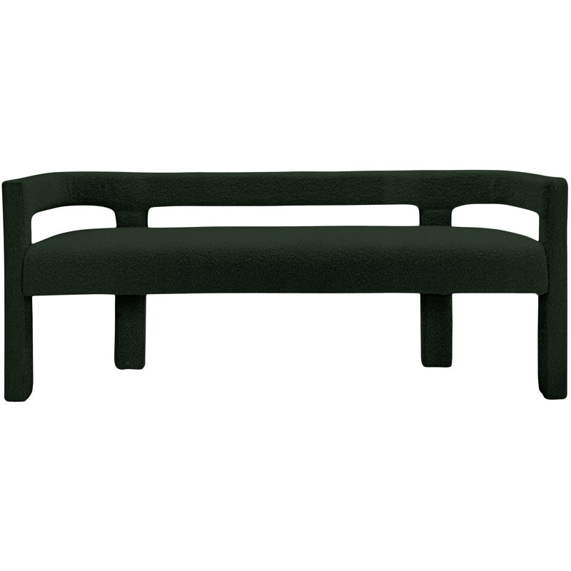 Cedernier 67" Boucle Bench, Green Boucle Fabric