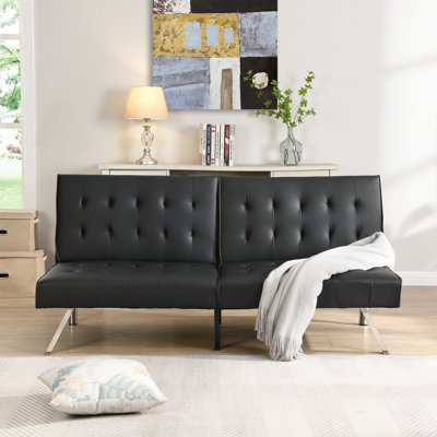 Canapé-lit futon noir avec lit simple