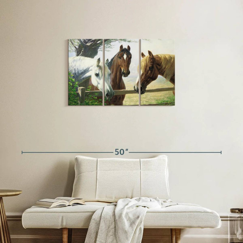Brampt Old Friends Horses, 20" H x 33" W