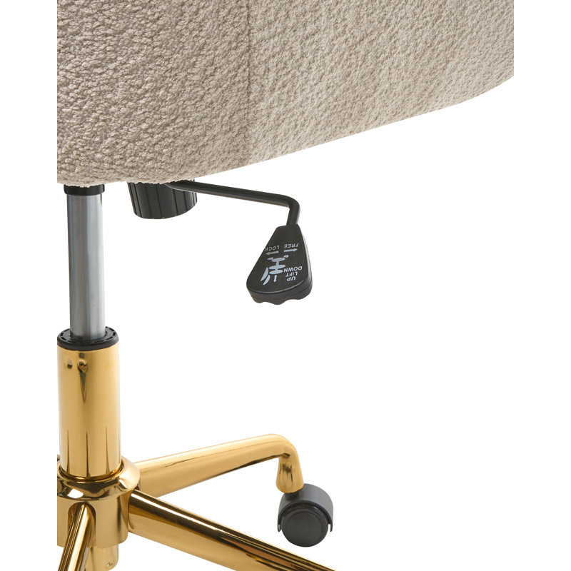 17 Stories Velvet Office Chair, Beige