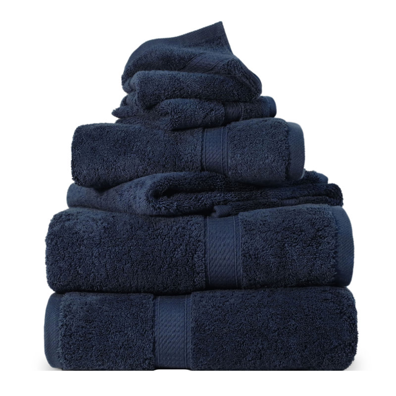 Ensemble de serviettes de bain luxueuse en coton égyptien de qualité très absorbant Scotia , Marine