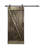 Panelled Wood Stained Distressed Z Series DIY Barn Door With Handle And Installation Hardware Kit-53576219