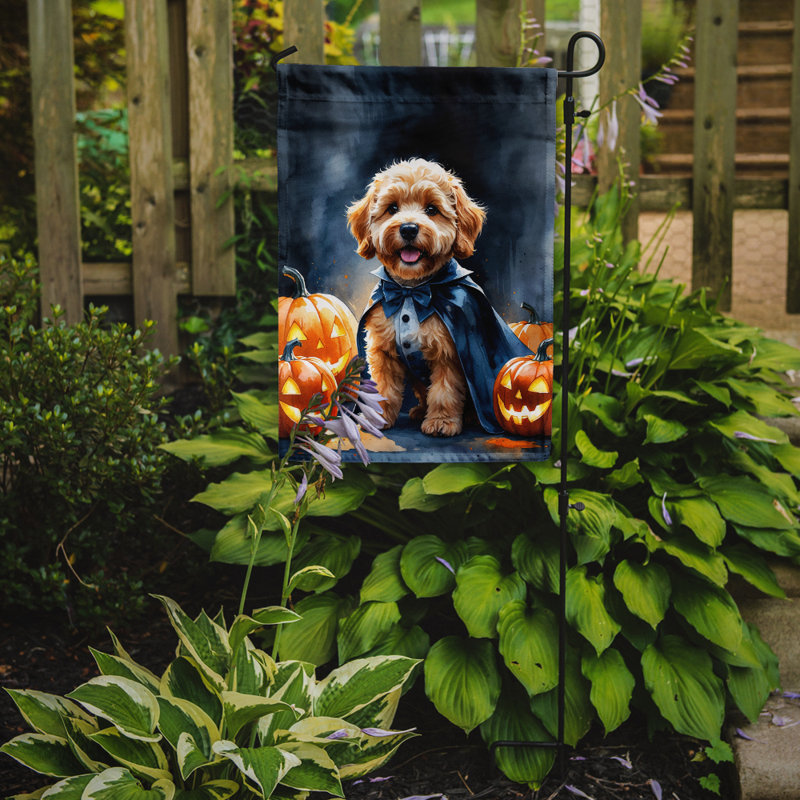 Drapeau de jardin chiot Halloween, Goldendoodle