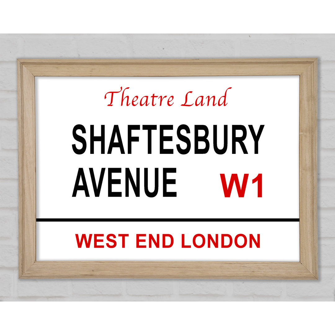 Shaftesbury Avenue Schilder Gerahmter Druck Wandkunst