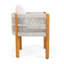 Ensemble de 2 chaises d'extérieur en bois d'acacia avec poignées en corde et coussins lavables et imperméables