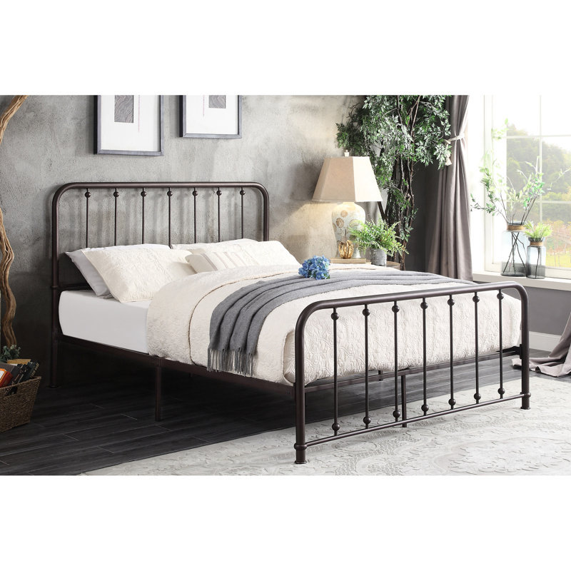 Lueras Metal Spindle Bed, King, Antique Bronze