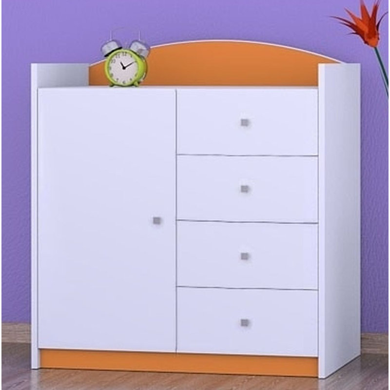 Northcutt 4 - Drawer Kids Dresser, Orange