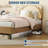 Twin XL Upholstered Platform Bed Frame with LED Headboard, No Box Spring Needed, Noise-Free Metal Supports, Easy Assembly , Brown-278483740-278483747