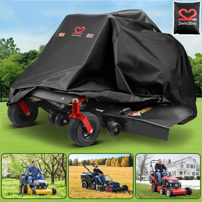 60" Zero-Turn Lawn Mower Cover,  Heavy Duty 600D Oxford Cloth, Outdoor Waterproof UV Protector For Zero-Turn Lawn Mower