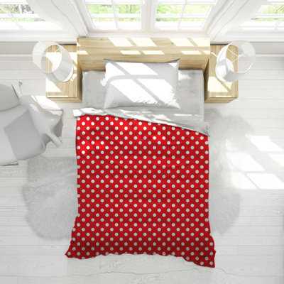 Housse de couette à pois rouge transparente
