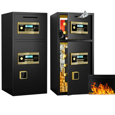 And Waterproof Safe With Floor Mount - 5.0 Cubic Feet For Home, Office, Hotel Hidden Code Function, Double Door, Coin-operated Hotel, Home , Function