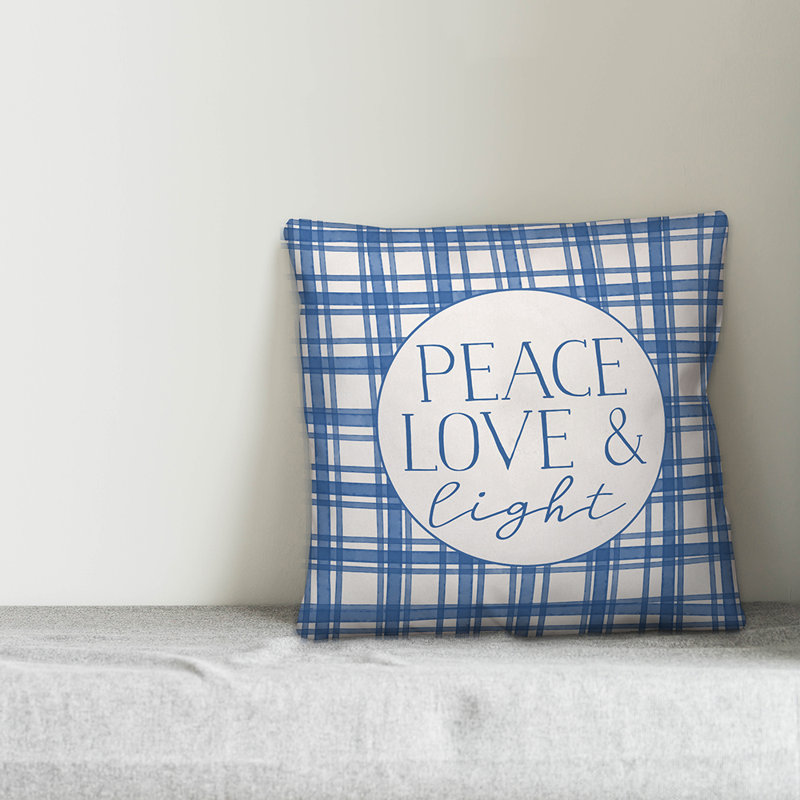  Housse de coussin Peace Love Light, 16 po x 1 po