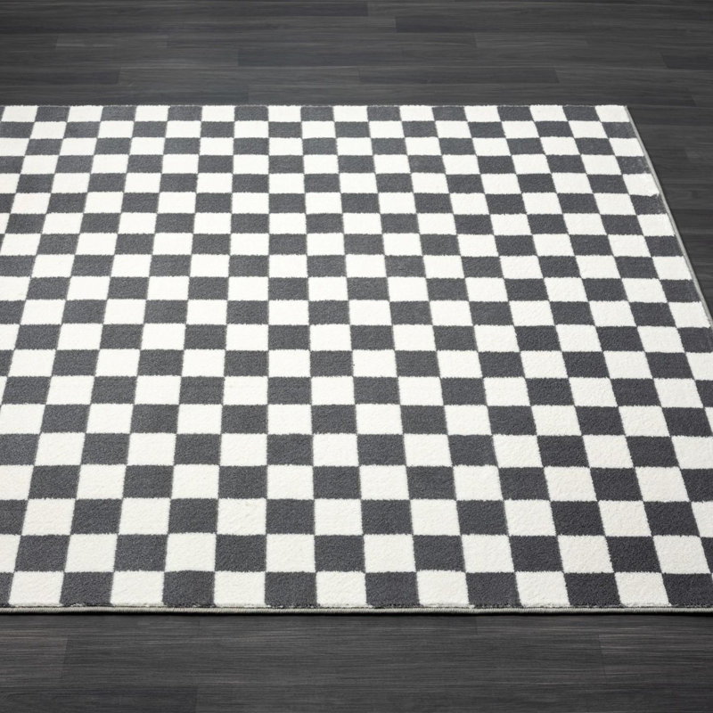 Hedelman Checkered Indoor Rug, Rectangle 8' x 10'