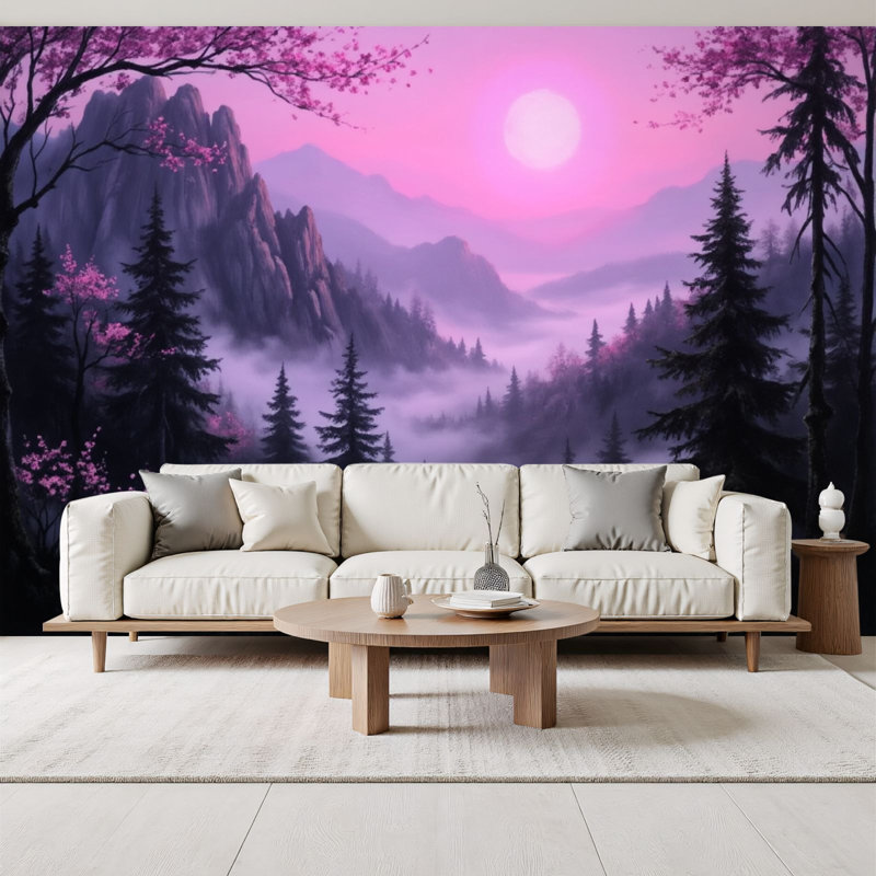 Papier peint adhésif magique Magic Mountain Mystical Mountain Landscape, L 96 po x l 69 po