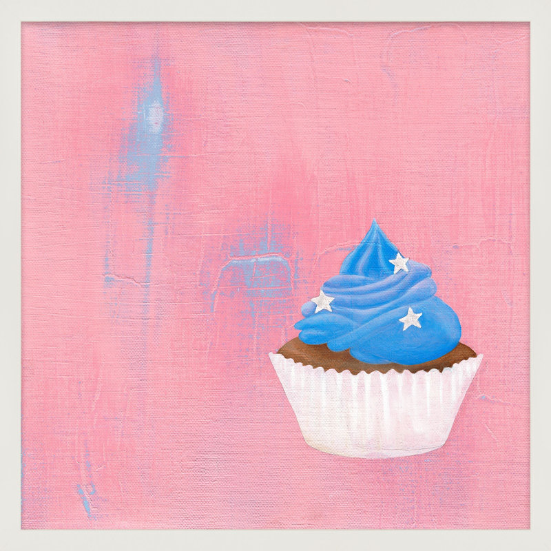 Star Cupcake Print by Katy Montica, 10" W x 10" H x 1.25" D, White Framed Paper
