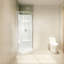 Ensemble de douche de coin ronde en chrome L 33 po x l 33 po x H 72,83 po Breeze, porte coulissante transparente, murs et poêle-68852891
