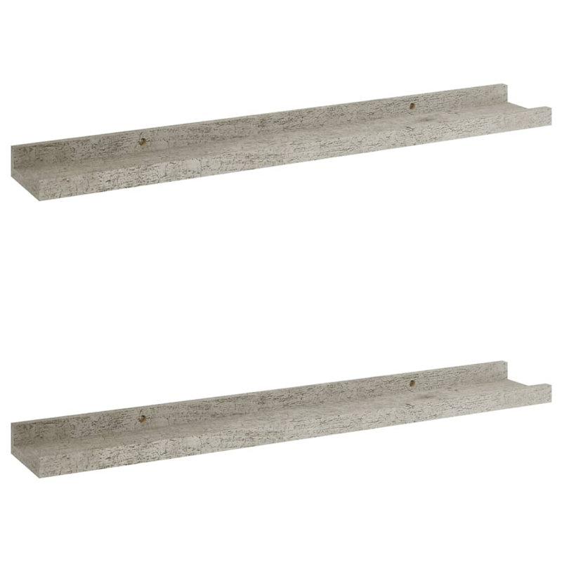 Gracelan 2 Piece Picture Ledge Wall Shelf, Concrete Grey, 3 cm H x 60 cm W x 9 cm D