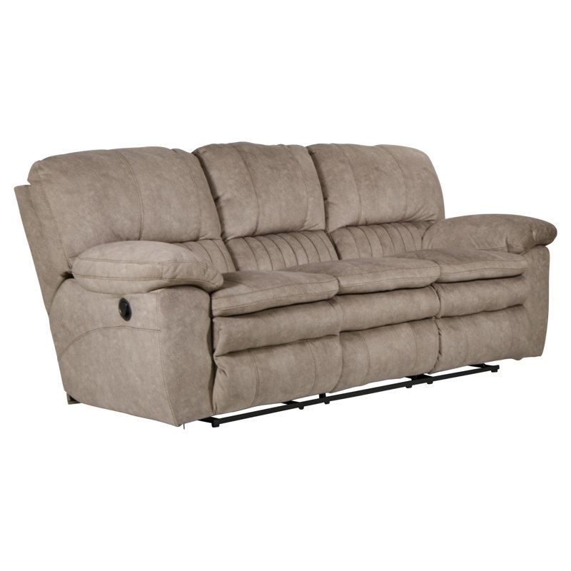 Reyes 90.5" Pillow Top Arm Reclining Sofa, Brown, Power