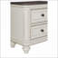 Table de chevet traditionnelle à 2 tiroirs blanc antique et brun-gris