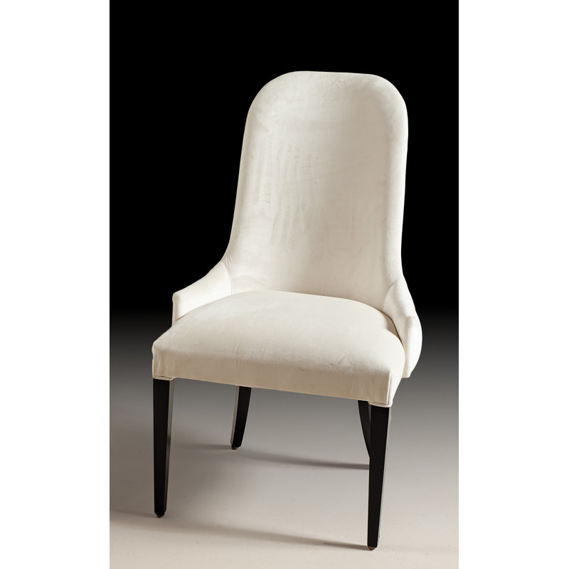Fauteuil rembourré en velours blanc