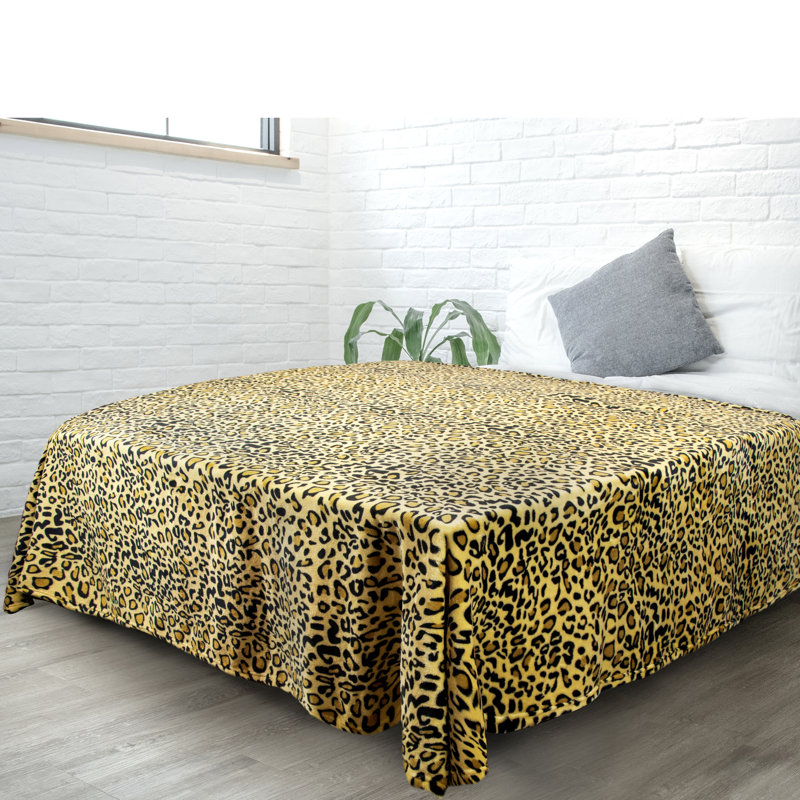 Pavilia Cheetah Print Flannel Fleece Throw Blanket 50" x 60"