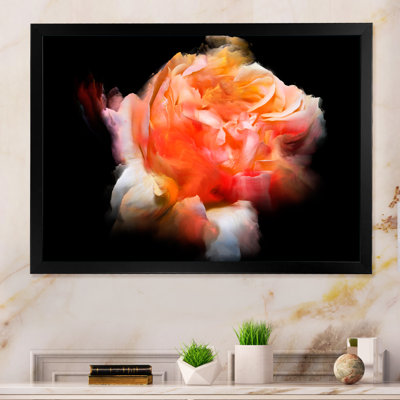 «Orange Dark Fractal Flower Ii», reproduction de cadre photo sur toile