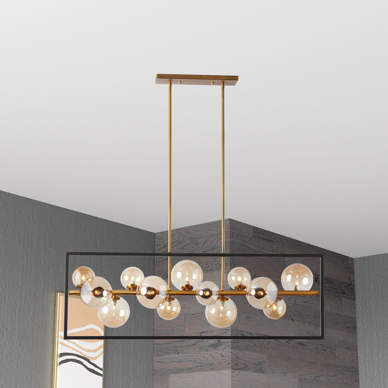 Luminaire suspendu linéaire à 13 lumières pour îlot de cuisine Kips Bay