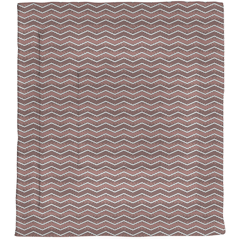 Édredon simple en microfibre à chevrons ondulés Rhonda Cheval, Édredon grand, Rouge