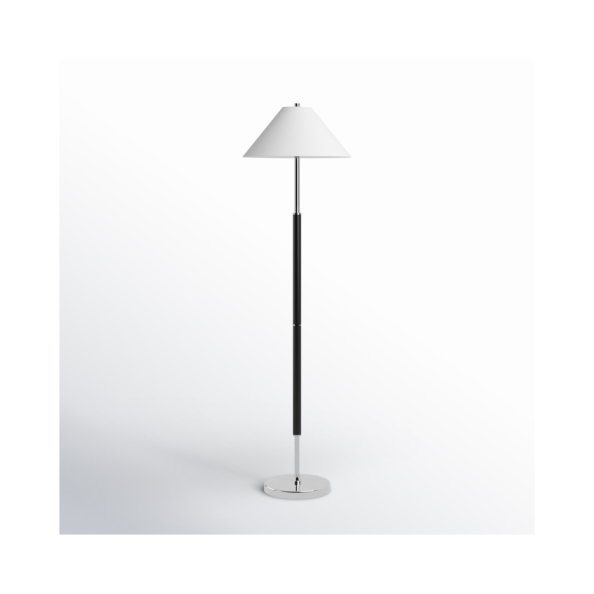 Vino 61.5'' Floor Lamp,  Matte Black/Polished Nickel