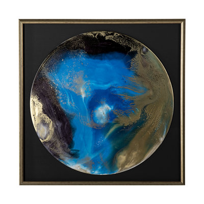 Planète bleue par Barbara Mercado, reproduction d'art encadrée sous verre
