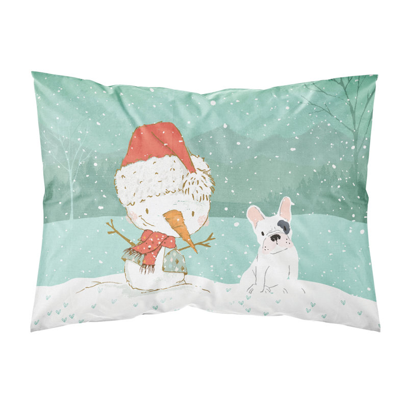 Snowman Christmas Microfiber, Piebald French Bulldog