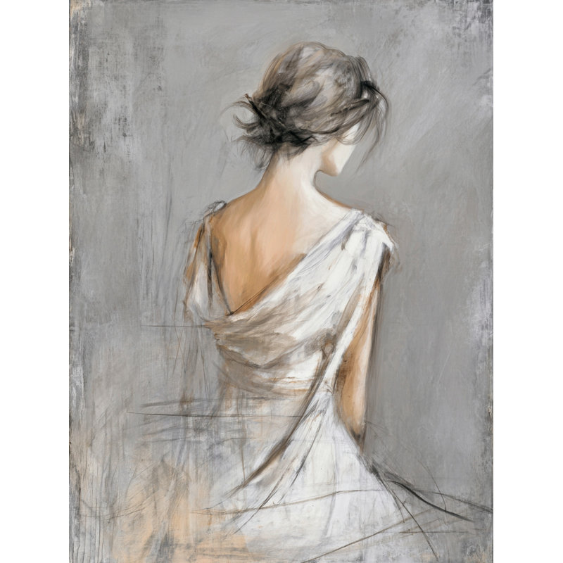 «Whispers in Ivory - Romantic figure», art mural sur toile tendue, H 40 po x l 30 po