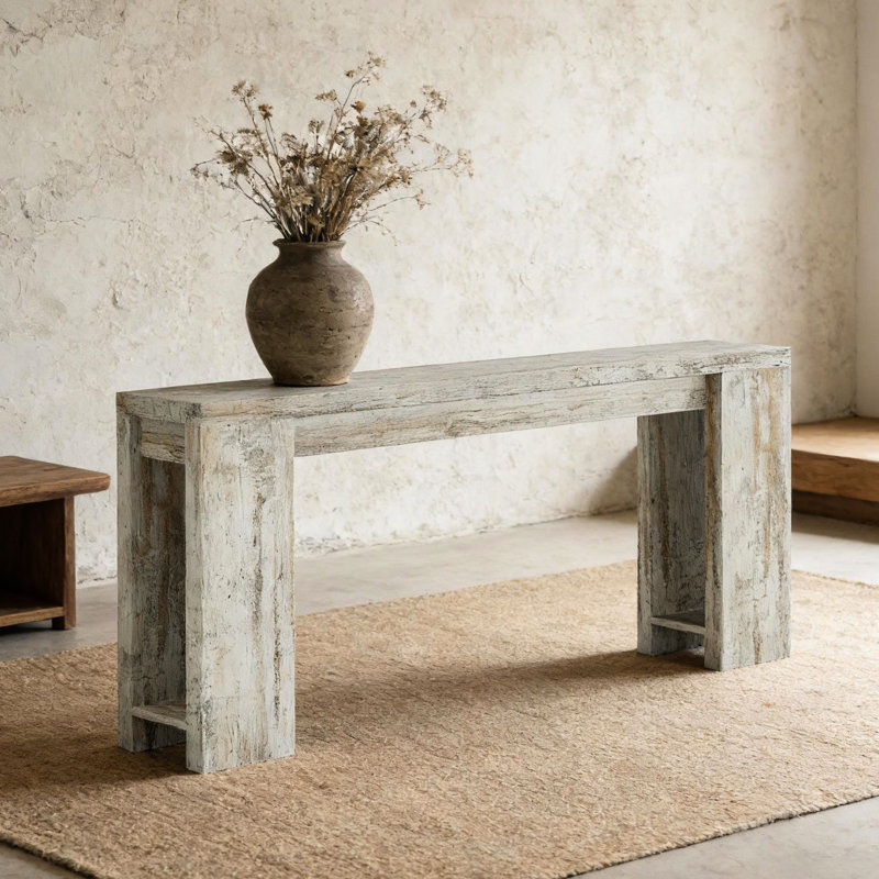 Table d'entrée en bois (table basse incluse), White