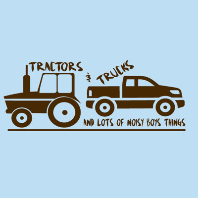 Décalcomanie murale tracteurs et camions