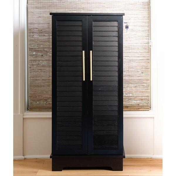 18'' Wide Free-standing Solid Wood Jewelry Armoire with Mirror