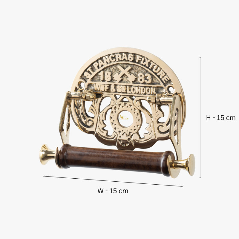 Aghwith Wall Mounted Toilet Paper Holder, Brass