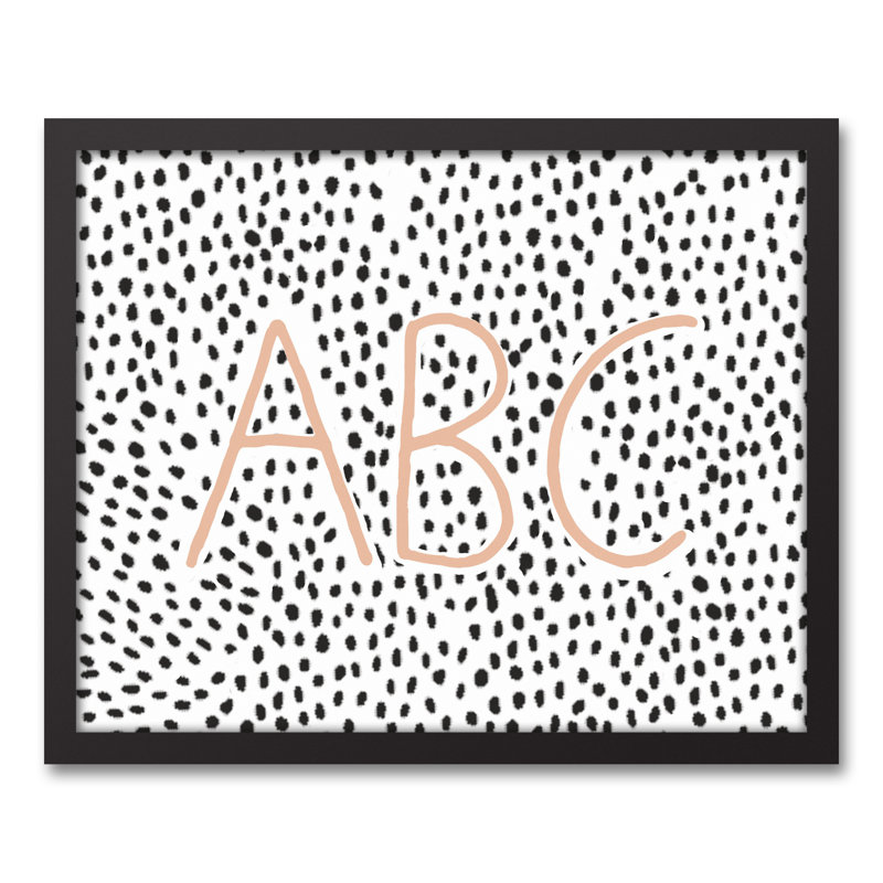 Art encadré ABC, H 21,75 po x l 17,75 po x P 1,75 po