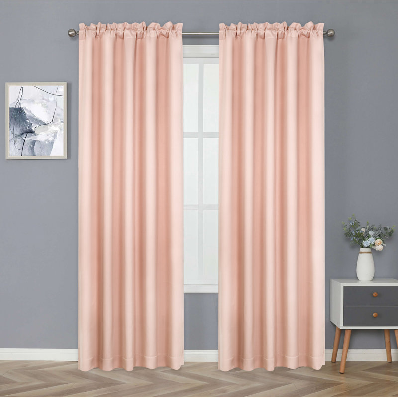 Wiegand Semi Sheer Curtain Pair, Rose