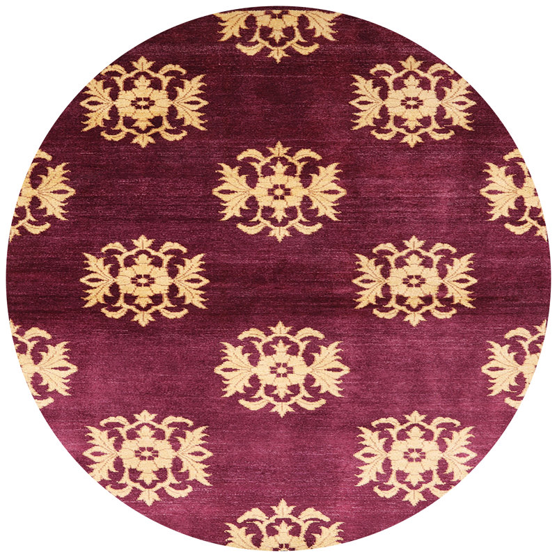 Tapis rouge / ivoire Skammel, Rond 5 pi