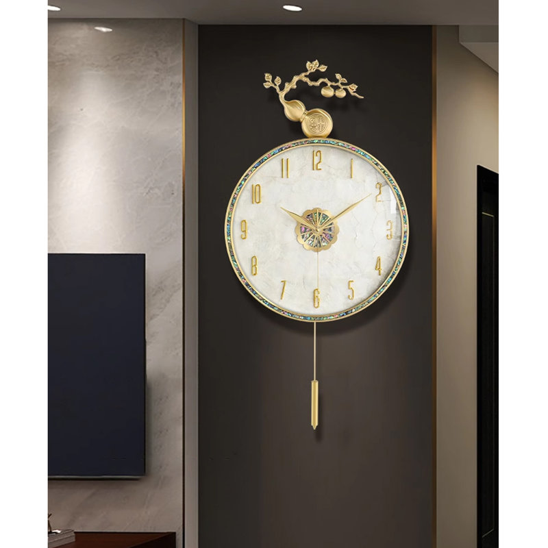 Copper shell round wall clock