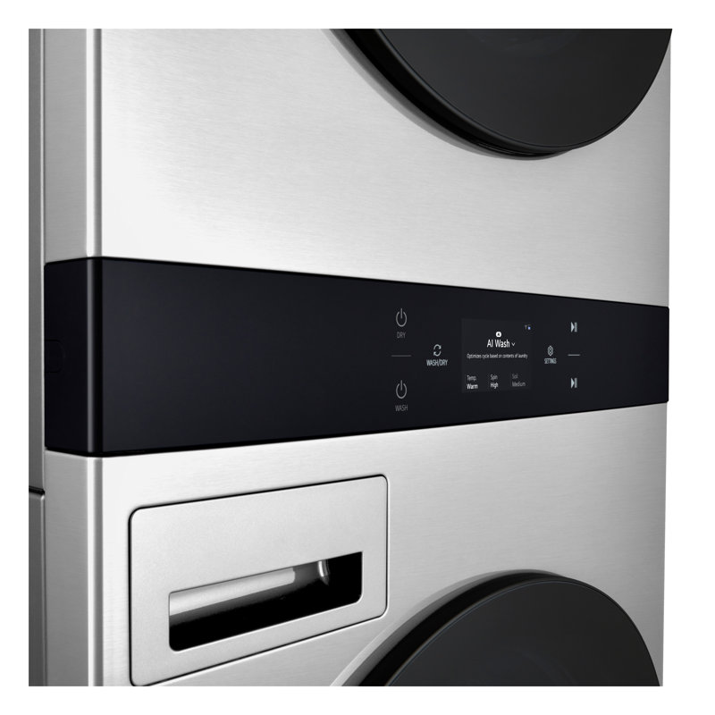 Lg Studio Washtower Smart Front Load 5.0 Cu. Ft. Washer And 7.4 Cu. Ft. Dryer With Center Control, Electric, Gray