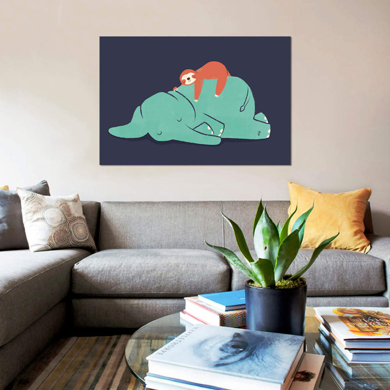 " Snooze " by Jay Fleck, 18" H x 26" W x 1.5" D, Black Framed Canvas, No Mat