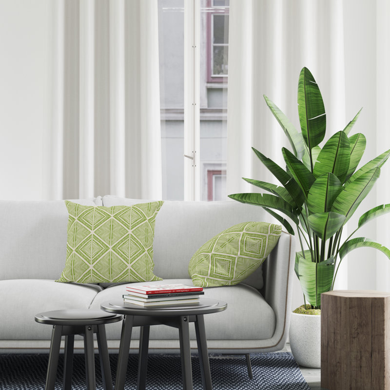 Housse et insert de coussin décoratif en polyester, L 17 po x H 17 po, Chartreuse